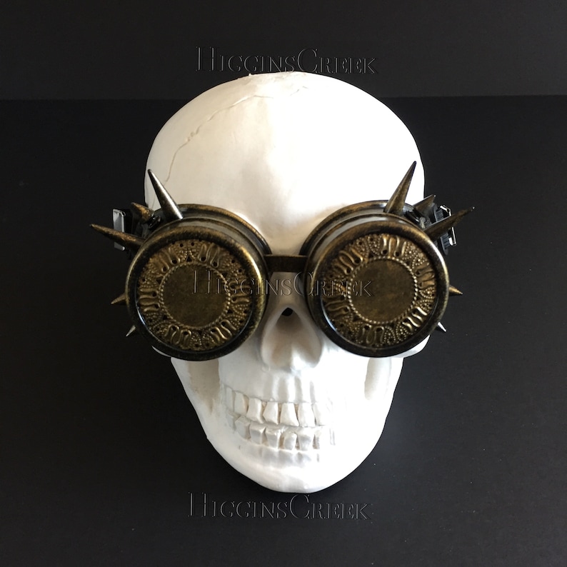 Spike goggle See through Spike goggles with removable embellishing Steampunk Goggles with spikes MORE COLORS steampunk goggles