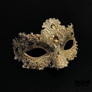 Gold Venetian Masquerade Masks For Couples, Masquerade Party, Womens Masquerade Mask, Rhinestone Mask, Phantom Mask Set, Masked Ball