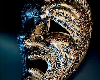 Filigree Venetian Commedia dell'arte masks, Comedy Mask, tragedy Mask