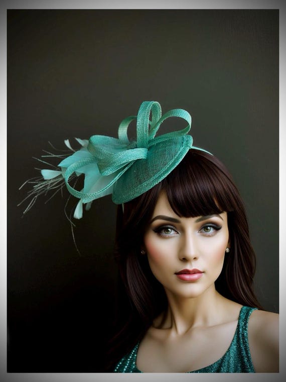 Tea Party Hat Fascinator Hat Green Derby Hat Headband - Etsy  display picture 3