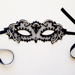 Sexy Lace mask for women with studded crystals masquerade mask image 1