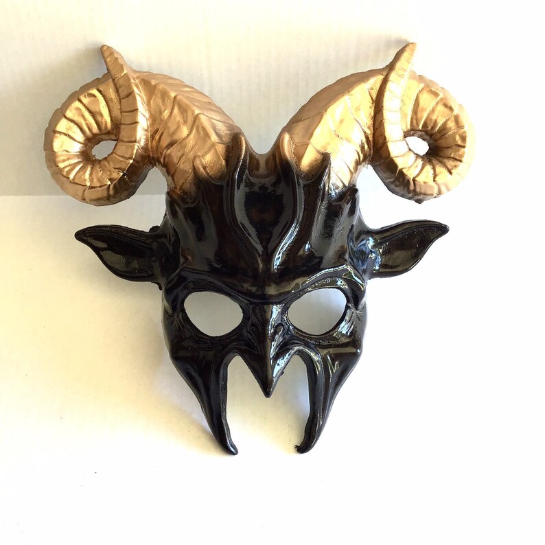 Ram horn mask Mythical Creature Mask devil Horned Creature Etsy