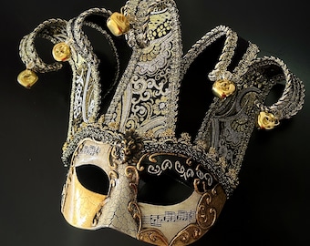 襟付き道化師マスク - フルフェイス ベネチアンマスク F21 - Etsy 日本