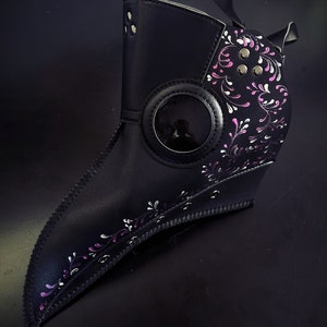 Pest Maske Filigree - Pest Doktor Maske - Schwarz/Lila - Erwachsene