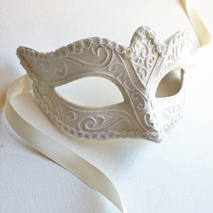 White Mens Halloween Mask Mens Masquerade Mask Custom Colored image 3