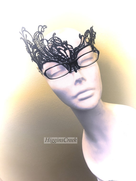 Black Lace masks for women glass wearers mask for eye Etsy