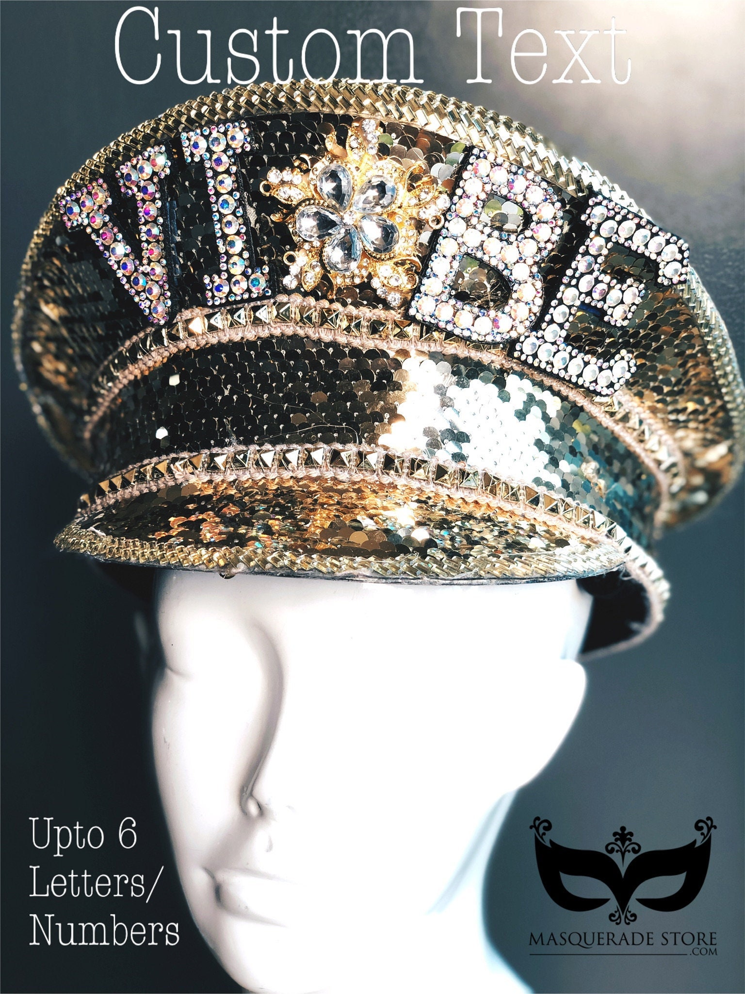 Custom Festival Captain’s Hat Amazon.com: ILOVEMASKS Rose Gold/Pink/White Rave Captain  main image 4