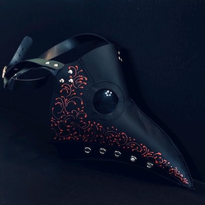 Plague doctor mask leather plague mask halloween mask with goggles gears adjustable buckle image 5