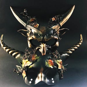 Gothic Fantasy Halloween Horned Masquerade Mask Pair