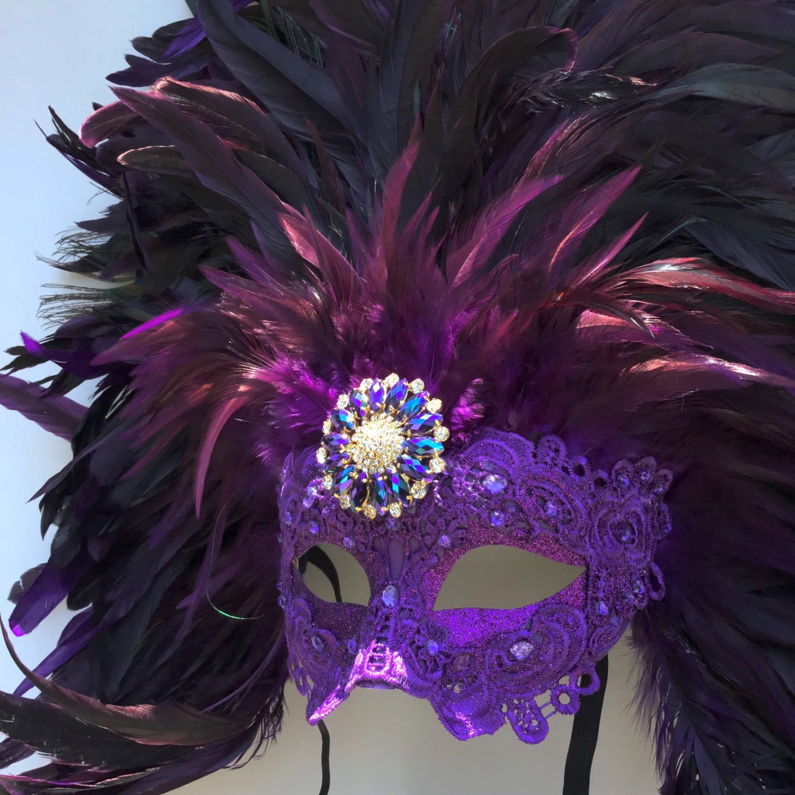 Purple Rio carnival mask brazilian carnival mask Etsy