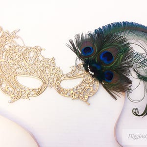 Women Masquerade mask, Feather Lace Mask with Rhinestones, Masquerade Mask for Women, Prom feather Mask