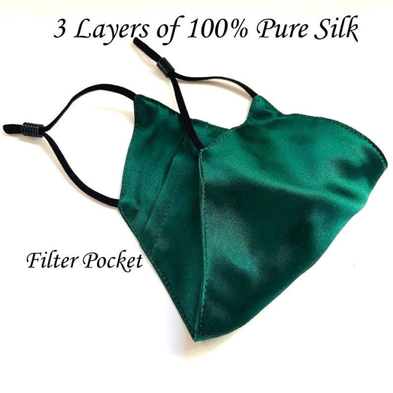 3 LAYER SILK MASK Natural Silk Mask Women Hypoallergenic Silk Etsy