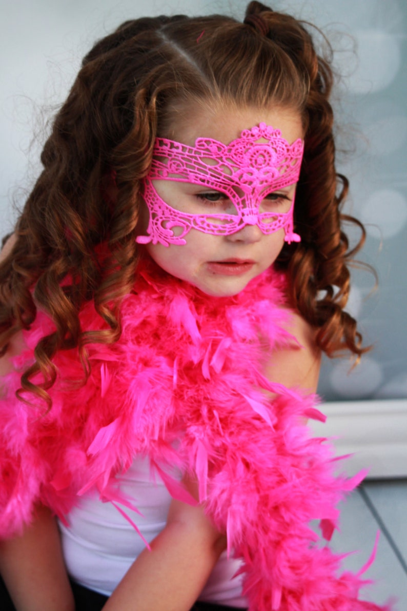 Hot Pink Mask for Girls Masquerade Mask for Children Masks Etsy