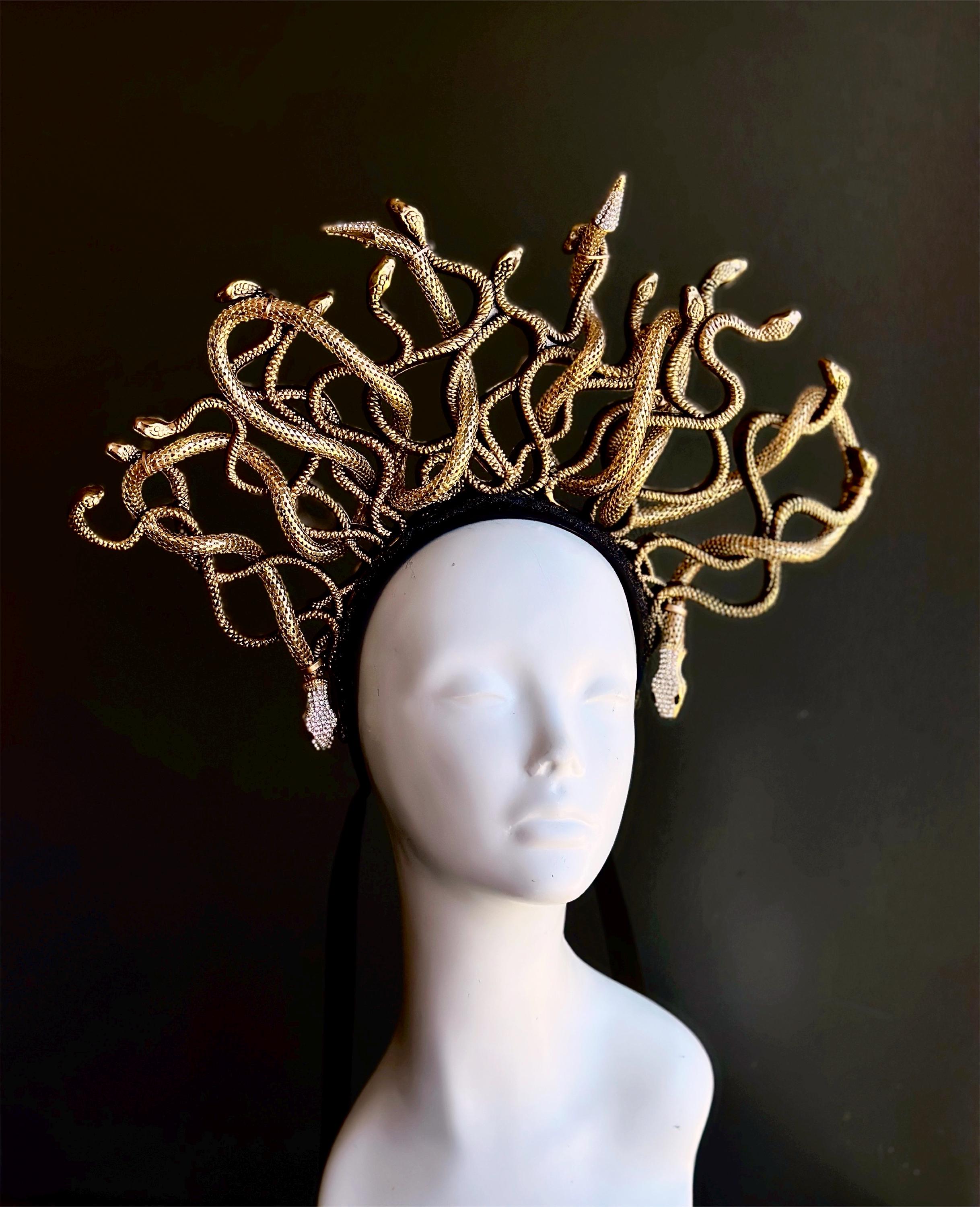 Snake headpiece . Made of real brass Amazon.com : CoTeeZa Gold Medusa Snake Crown - Medusa  main image 2