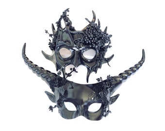 Mythical Horned Masquerade Mask for Couples