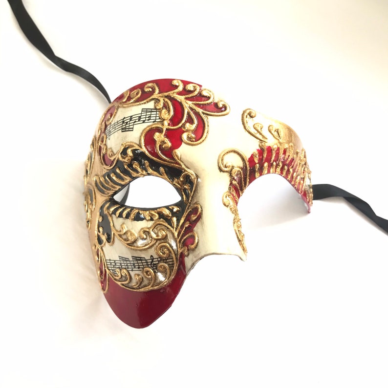 Mens Masquerade Mask Mens Phantom Mask Mens Half Face Phantom Etsy