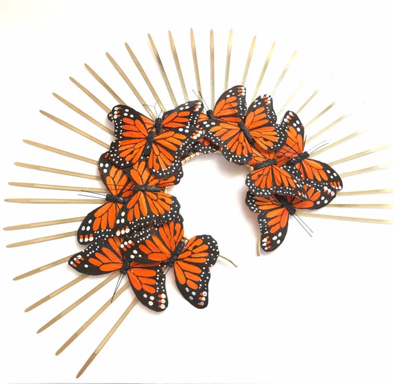 Tocado Butterfly Sunburst Halo de mariposa monarca - Etsy España