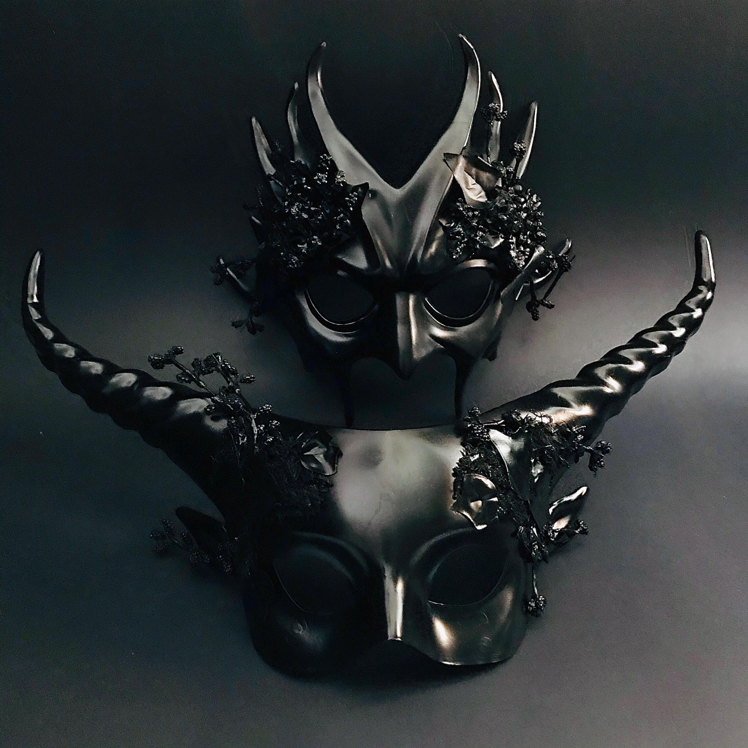 Mythic Horned Creature Couples Masquerade Halloween Mask - Etsy