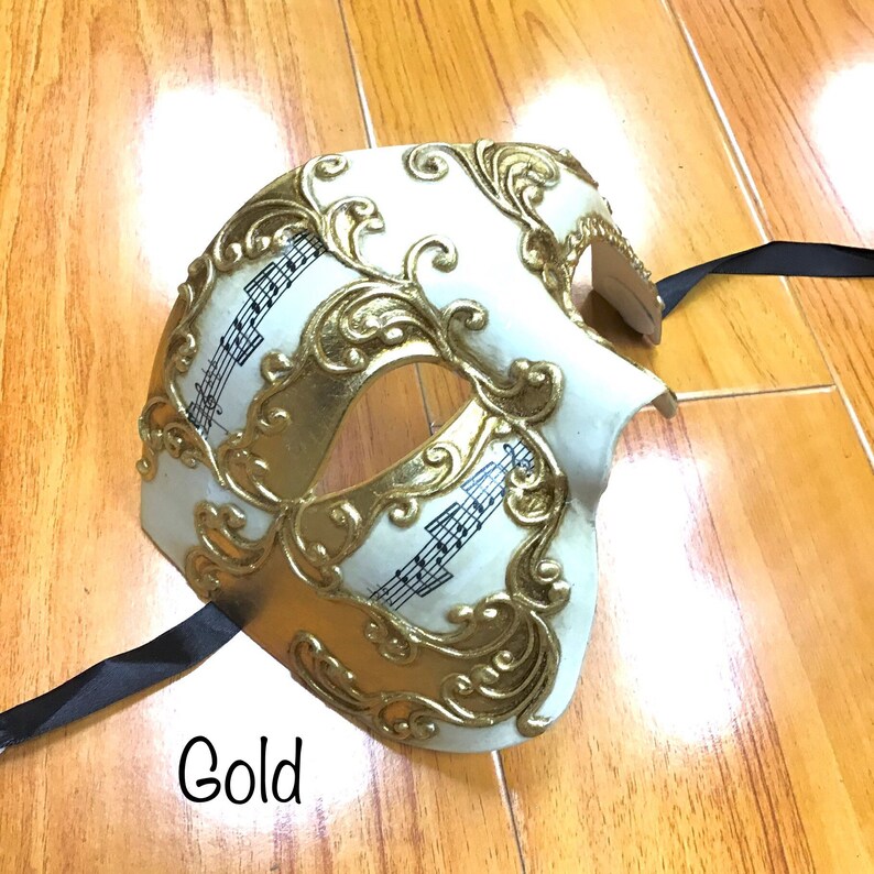 Mens Masquerade Mask Mens Phantom Mask Mens Half Face Phantom Of the Opera Venetian Masquerade Mask For Men Halloween Masks