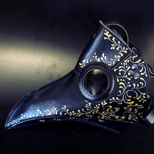 Cosplay Beulen Pest Maske - Schwarz/Gold - Erwachsene