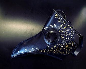 Cosplay Bubonic Plague Mask - Black/Gold - Adult