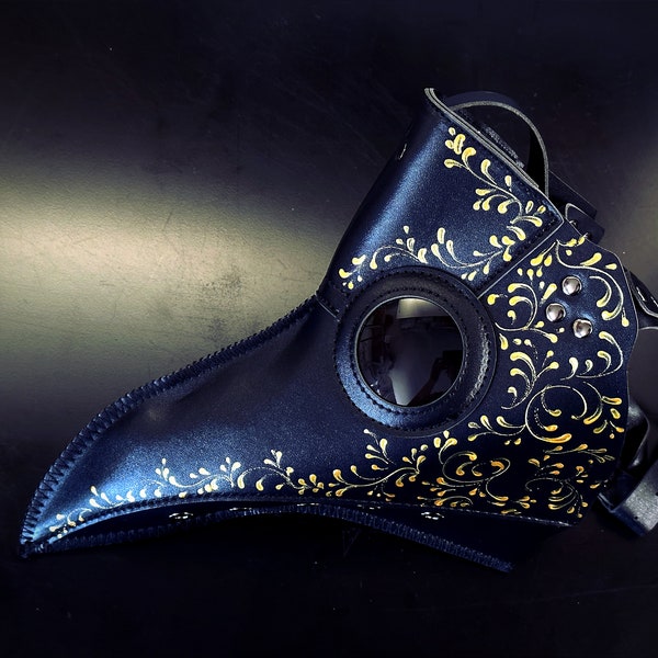 Cosplay Bubonic Plague Mask - Black/Gold - Adult