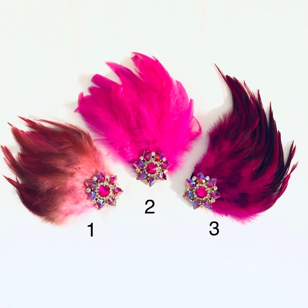 Pince à cheveux en plumes roses, coiffes en plumes roses, nuances de bandeau en plumes pour femmes fascinateur rose