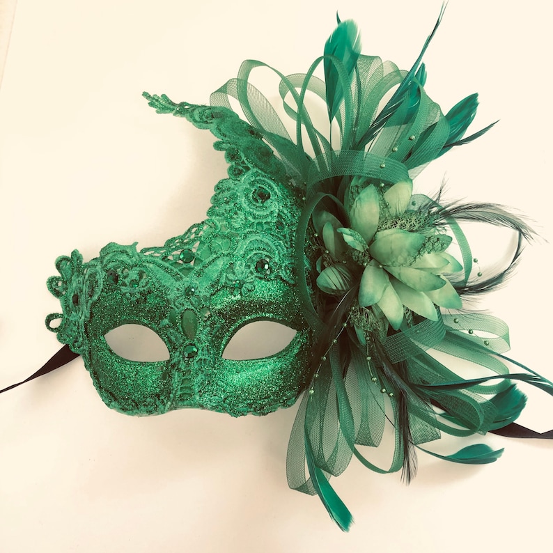 Emerald Green Masquerade Mask Women Masquerade Ball Masks Etsy