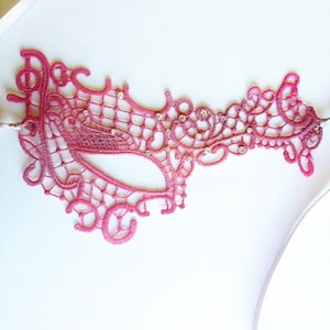 Pink Phantom Mask for Women, Halloween Pink Mask, Half Face Masquerade masks