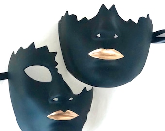 Half Face Masquerade Party Mask - Asymmetrical Cut Lightweight Costume