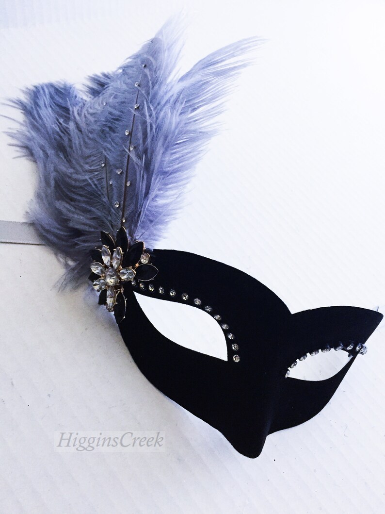 Masquerade Ball Mask Venetian Feather Masks Prom Masquerade Masks for Balls and Parties Black Feather Masquerade Mask