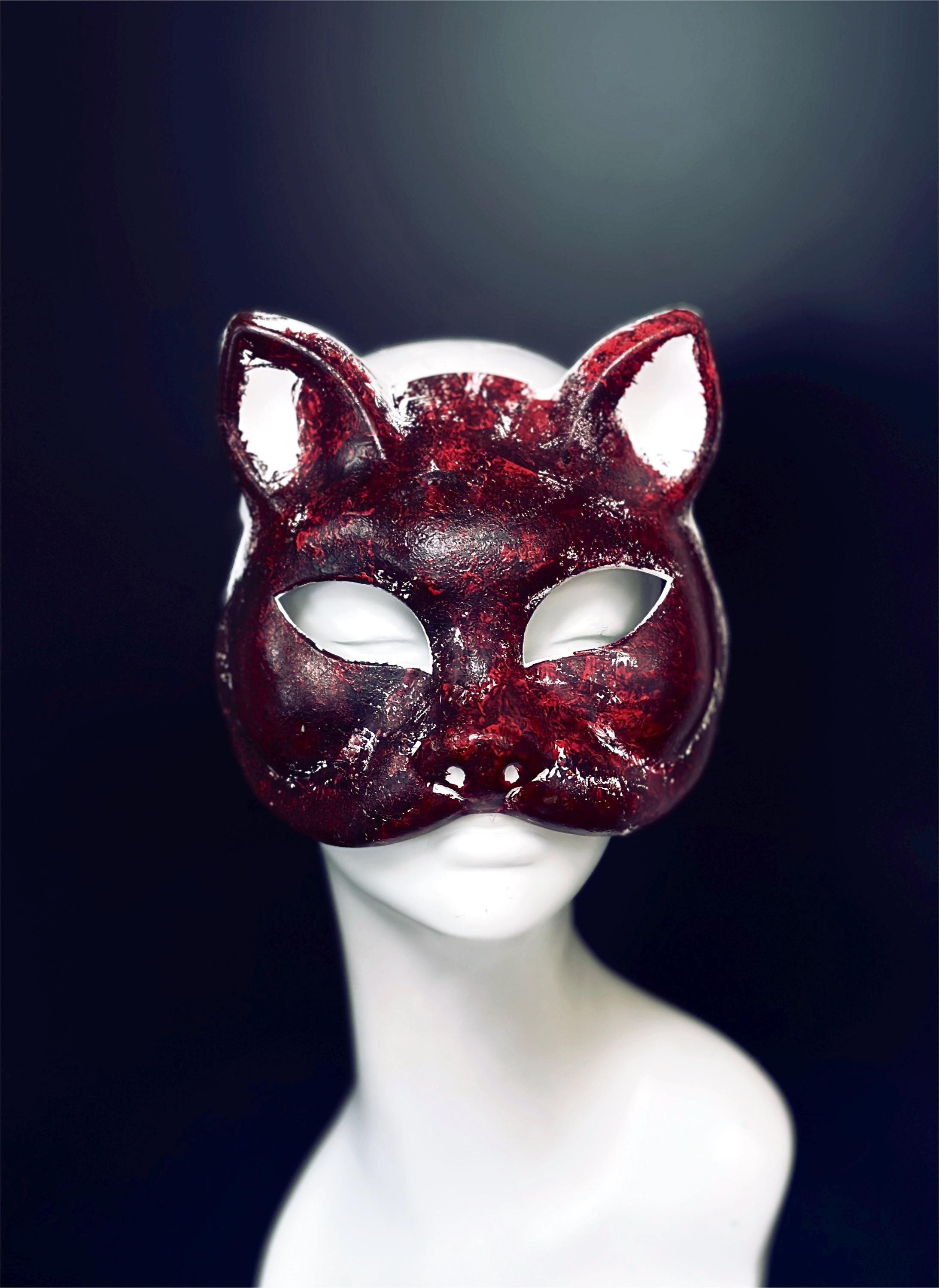 血まみれの赤い猫のハロウィンコスチューム仮面舞踏会マスク - Etsy 日本