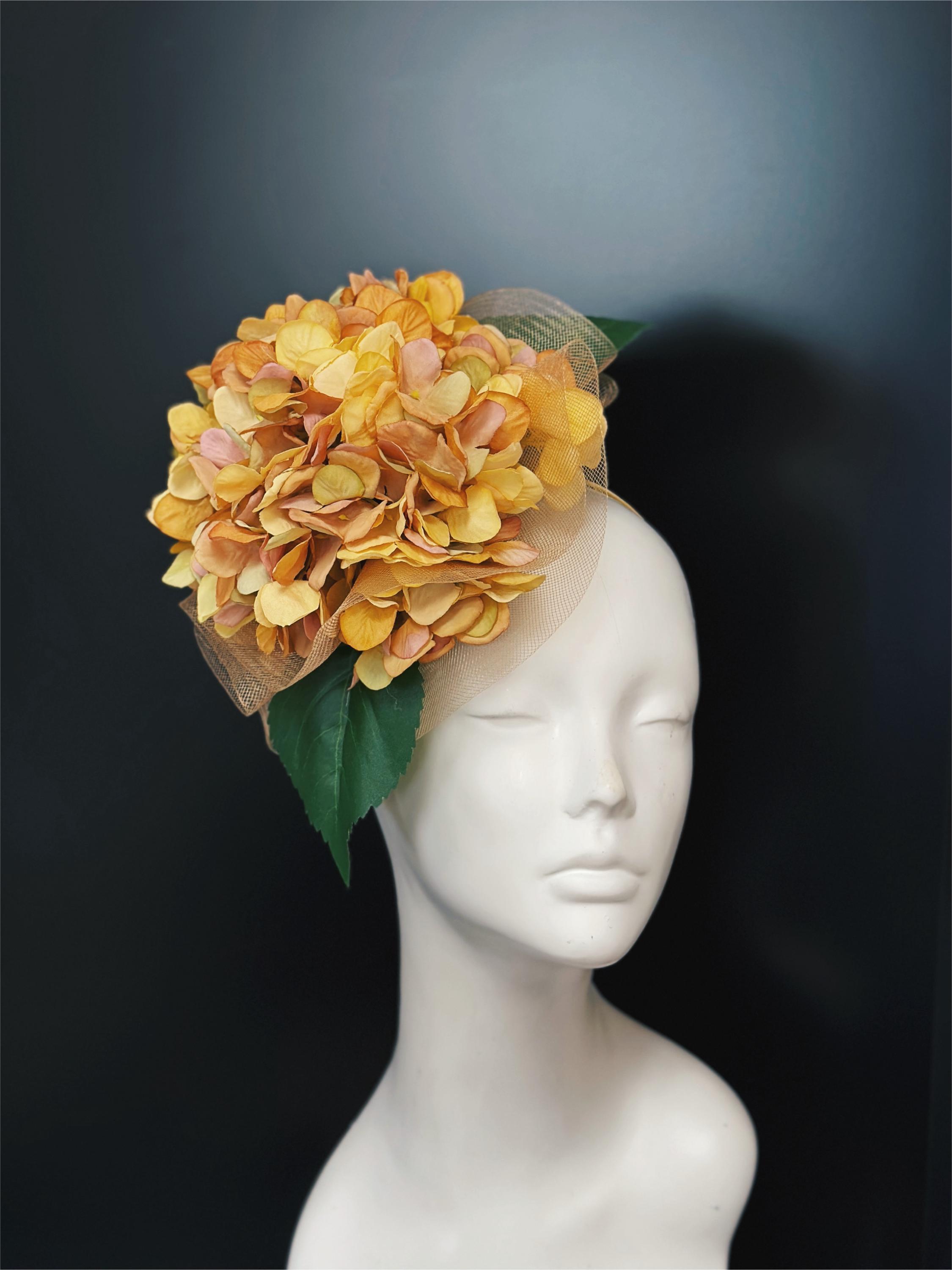 Hydrangea Tea Party Fascinator Hat for Women Derby Hat 