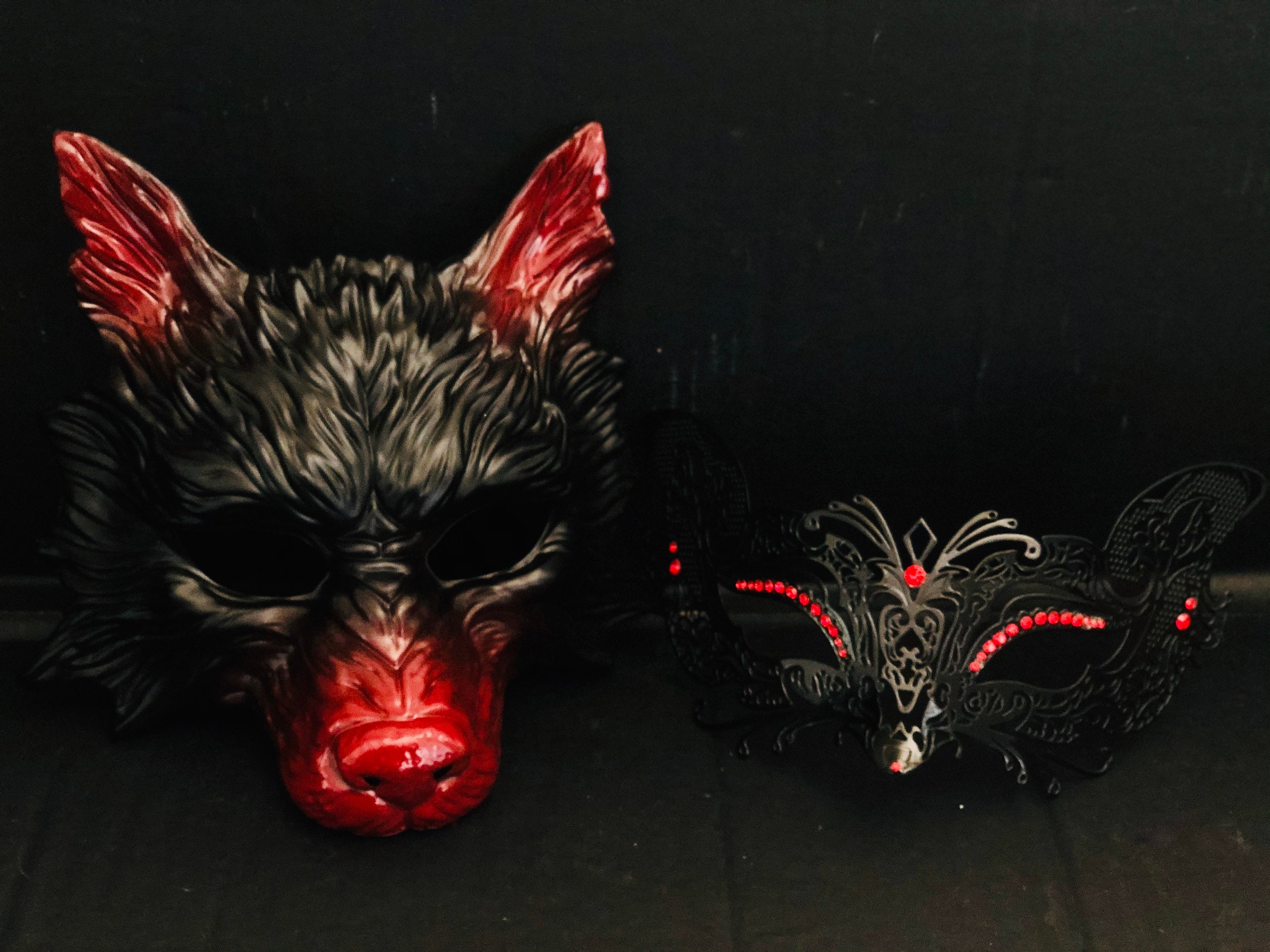 Masque De Loup Réaliste Pour Halloween Et Déguisement - Tissu + EVA - Taille ~26x20 Cm - Pour Adultes Et Ados