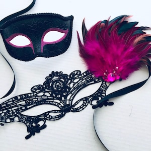Pink Couples masquerade mask set pink masquerade masks for couples women men pink party masks venetian ball prom wedding