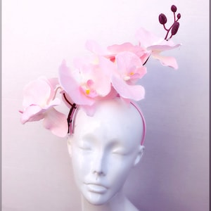 Diadema de flores lilas, sombrero fascinador, sombrero de mujer sombrero de fiesta de té imagen 2