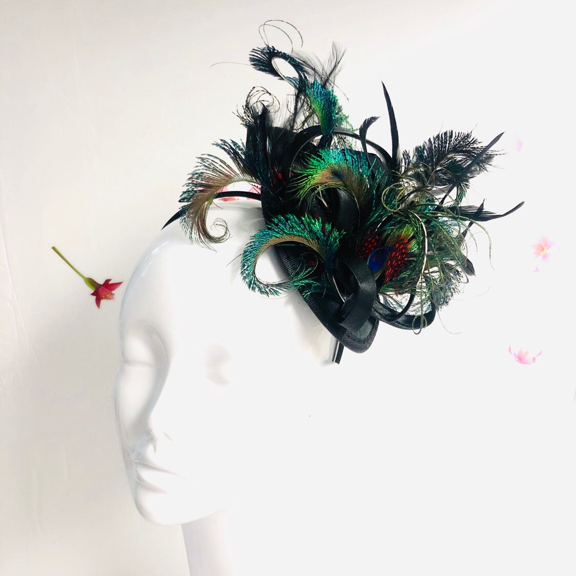 Damen Haarspange Mit Pfauenfeder – Eleganter Fascinator Für Hochzeit, Party Oder Tanz, Mit Strasssteinen Und Haarklammer
