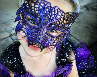 Maschera Veneziana Colombina Fatta A Mano – Maschera Occhi Per Carnevale Bambini, 100% Dipinta A Mano