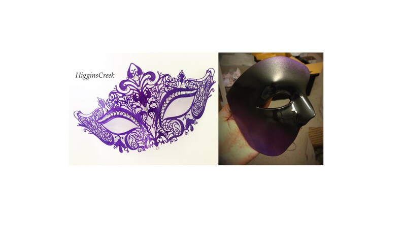 Purple Couples Masquerade Mask Mardi Gras Masks Filigree Metal Masquerade Mask His /& Hers Masquerade Mask