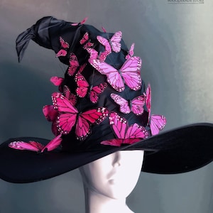 Cappello da strega nero, cappello da strega, cappello da mago, cappello a punta, cappello a tesa larga, mago, stregone, stregone di Halloween, cappello alto, stregoneria di Halloween immagine 18