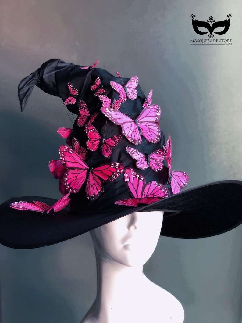 Cappello da strega nero, cappello da strega, cappello da mago, cappello a punta, cappello a tesa larga, mago, stregone, stregone di Halloween, cappello alto, stregoneria di Halloween immagine 18
