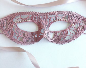 Blush Pink Lace Mask for women, Masquerade Masks for Women