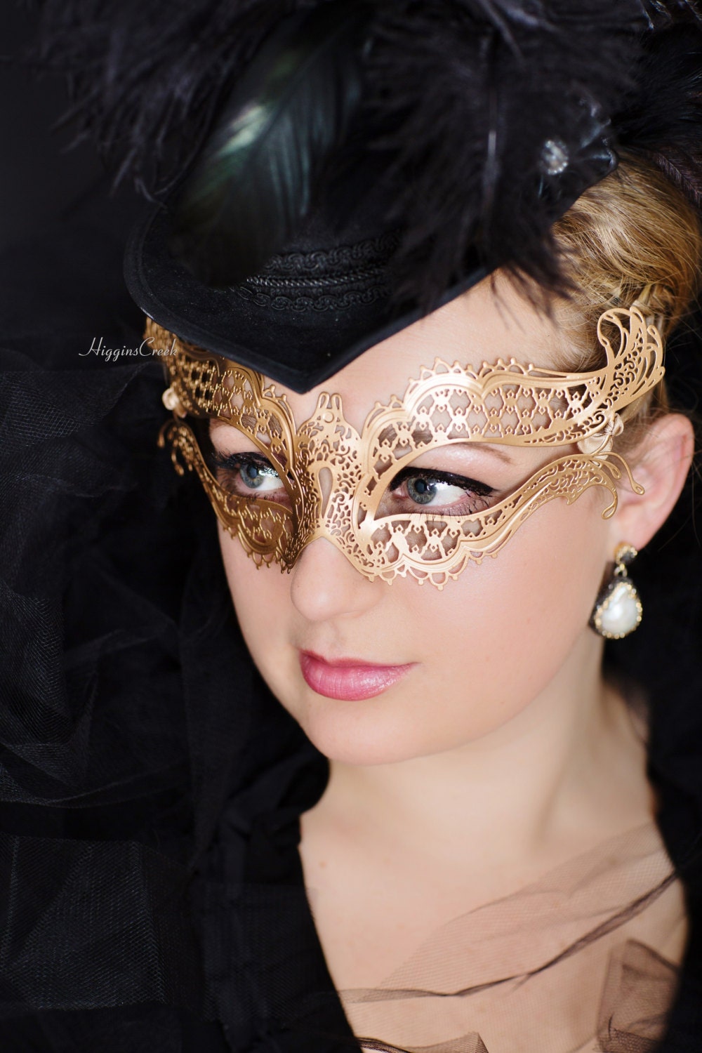 Venetian Mardi Gras Masquerade Mask worn by Elena Gilbert (Nina Dobrev) in  The Vampire Diaries