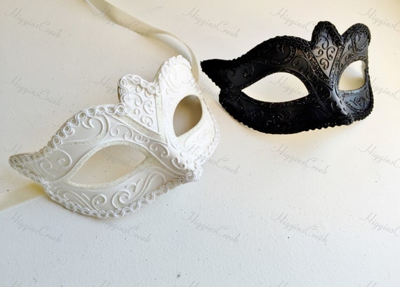 fest Omkreds ufuldstændig White and Black Masquerade Masks for Couples Venetian Masks - Etsy