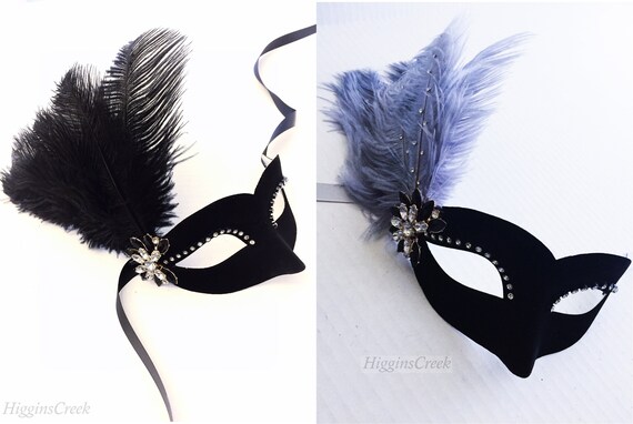 Masquerade Ball Mask Venetian Feather Masks Prom Masquerade Masks for Balls and Parties Black Feather Masquerade Mask