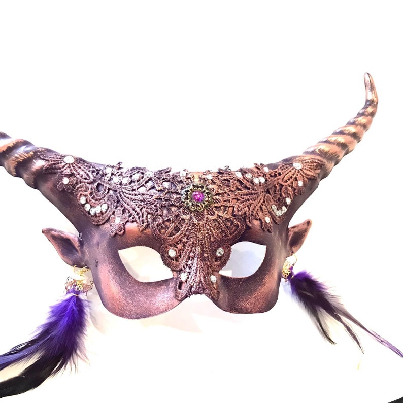 Woodland Fairy Masquerade Mask Horns Woodland Horned Etsy