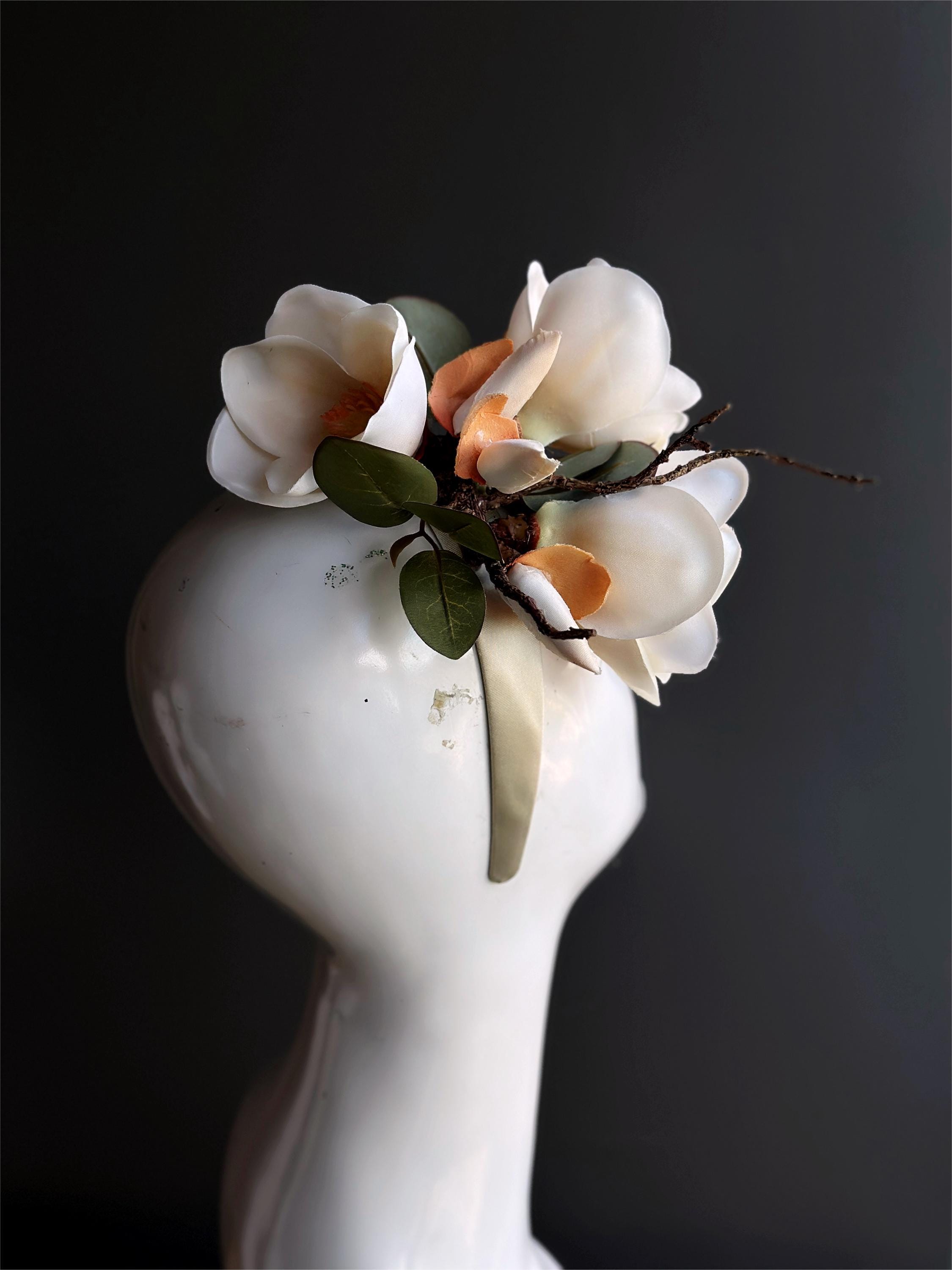 Fascinator Hat Magnolia Headband for Women, Tea Party Hat  display picture 1