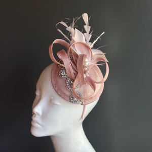 Blush Pink Feder Fascinator Hochzeit Fascinator Derby Hut High Tea Party Hut Frauen Fascinator Hut Rosa Hut