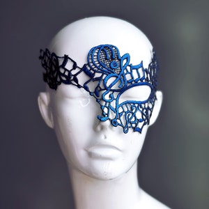 Womens Blue Lace Masquerade Mask, Venetian Music Note Mask, Masquerade Party, Masked Ball, Masquerade Gala, Prom Mask, Wedding Mask Blue (As Pictured)