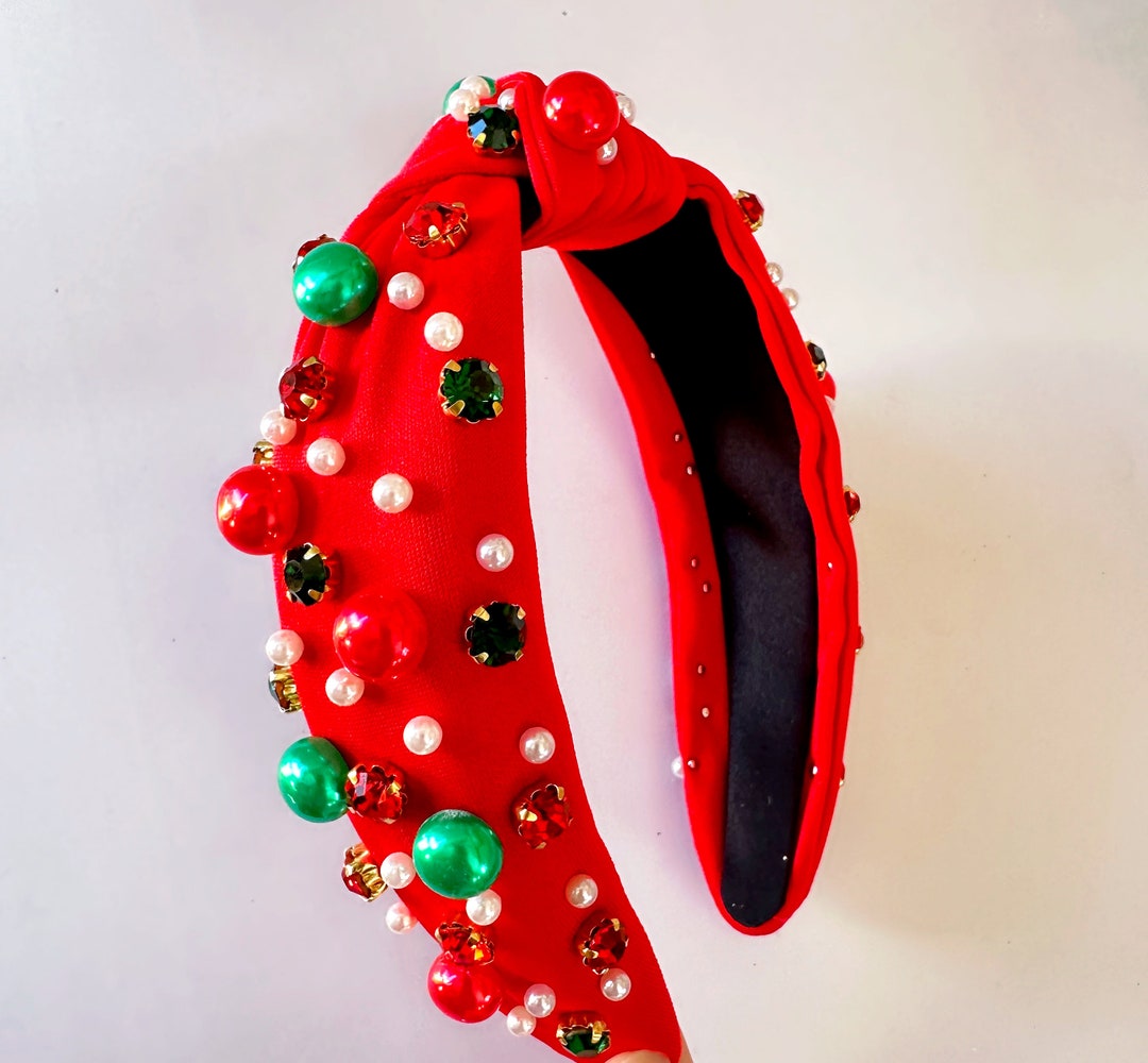 Red Christmas Knotted Headband, Festival Hair Accessories 